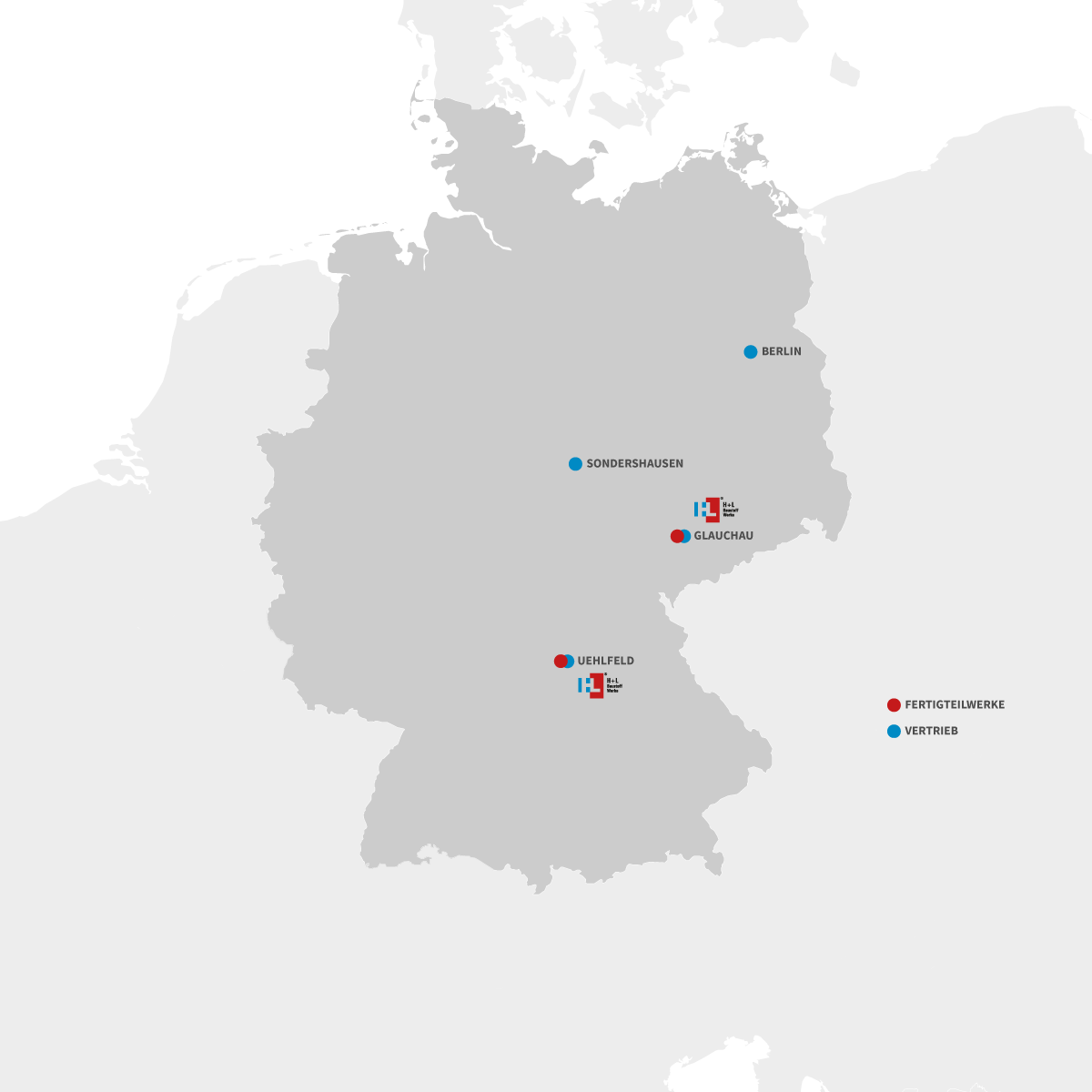 karte Vertriebsgebiete Deutschland, Luxemburg, Schweiz